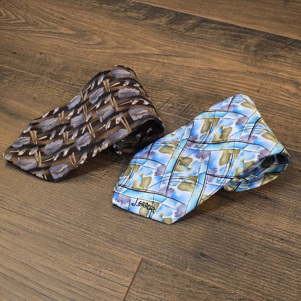 Jerry GARCIA Lot Of 2 Neck Ties Collector's Edition 100% Silk Grateful Dead